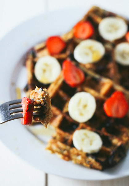 Paleo-ish Blueberry Oatmeal Waffles