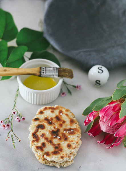 Fluffy, and tender Paleo-ish Naan that is easy-to-make, and dairy- and gluten-free!