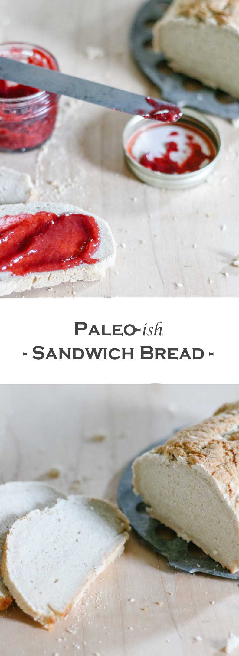 This wonderfully delicious every-day Paleo-ish Sandwich Bread is easier to make and less labour-intensive than regular bread! It's also gluten-, egg-, and dairy-free!