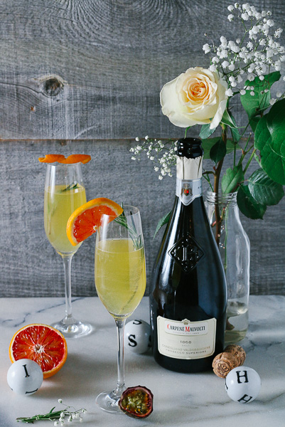 Just in time for Valentine's Day; wonderfully citrusy, festive, and easy-to-make Blood Orange Passionfruit Champagne Sangria!