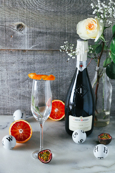 Just in time for Valentine's Day; wonderfully citrusy, festive, and easy-to-make Blood Orange Passionfruit Champagne Sangria!