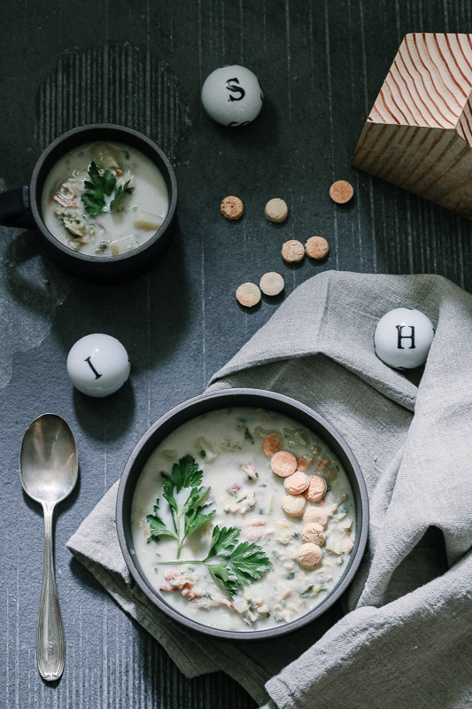 Paleo Clam Chowder with Paleo-ish Oyster Crackers | Paleo-ish