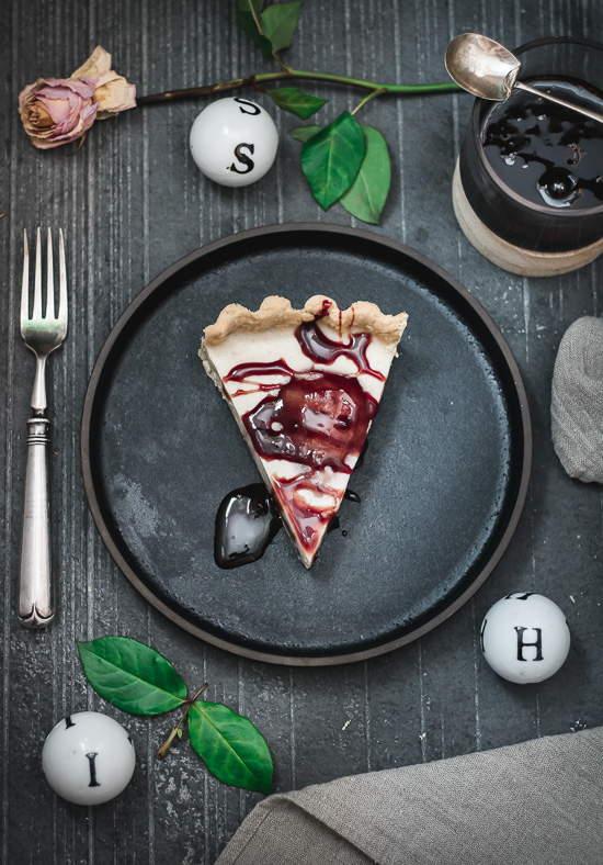 Paleo-ish Poached Pear Tart with Red Wine Syrup