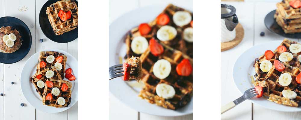 Paleo-ish Blueberry Oatmeal Waffles